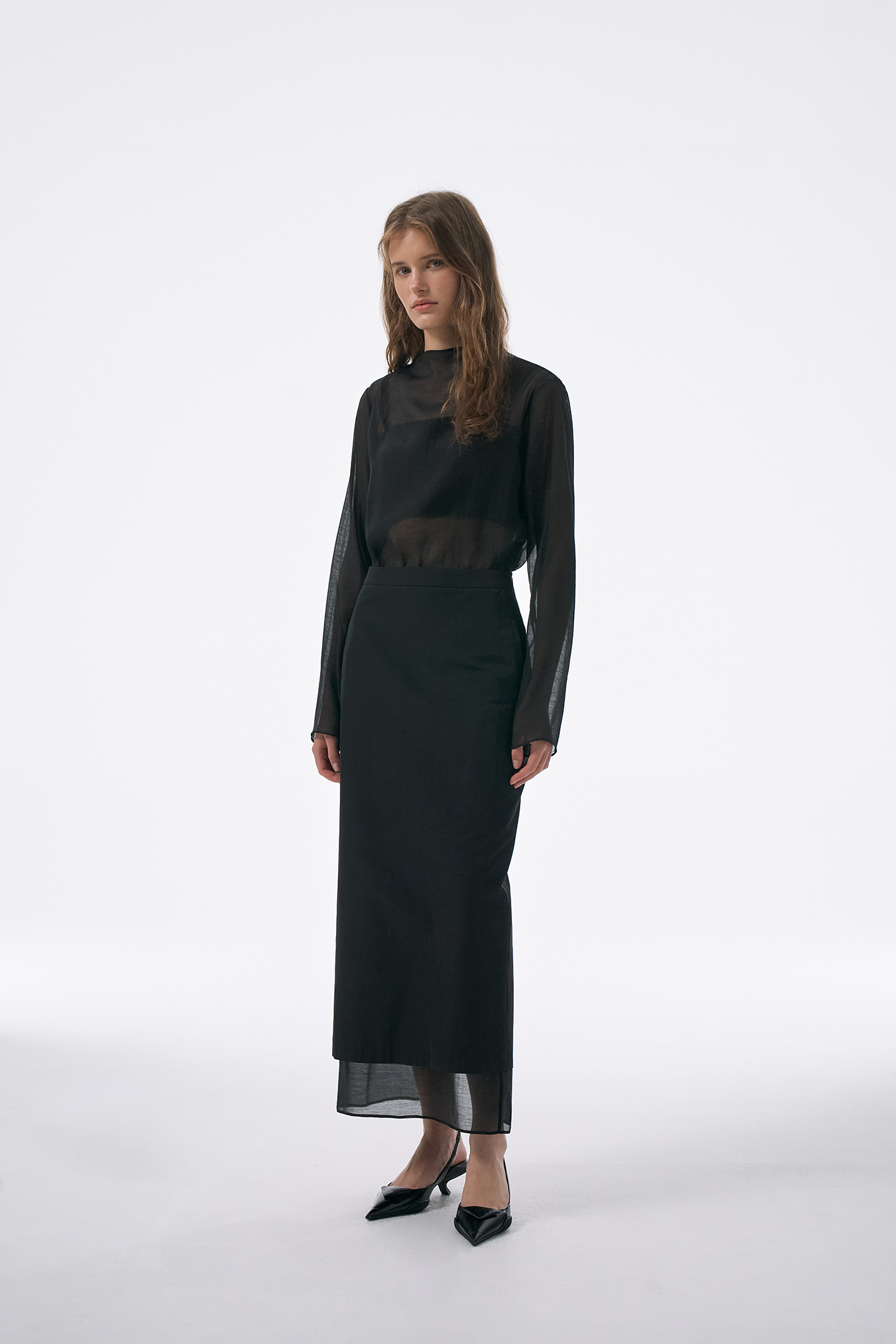 H-Line Layered Skirt[LMBCAUSK405]-Black