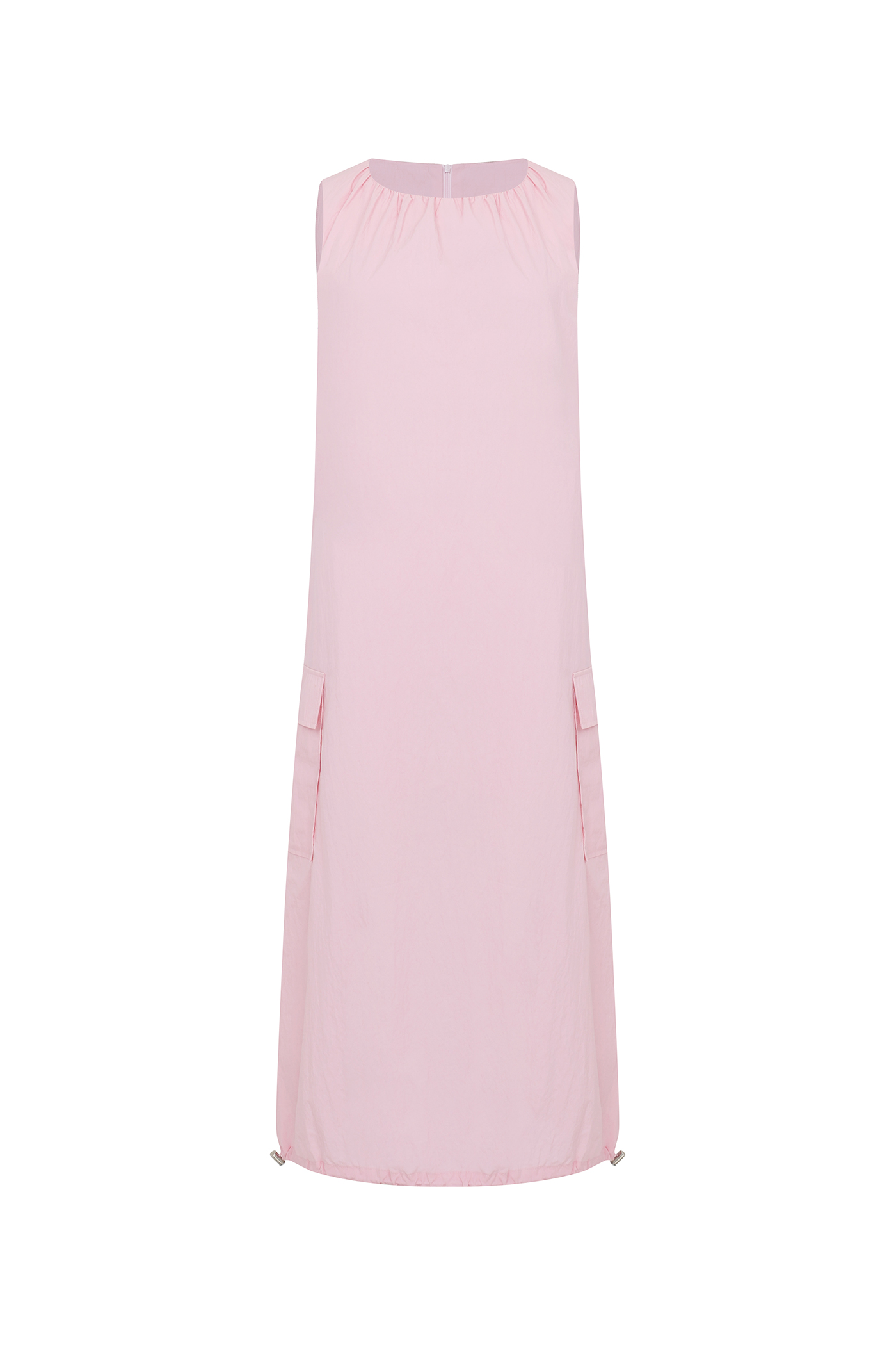 Sleeveless String Pocket Dress[LMBCSUDR802]-Pink