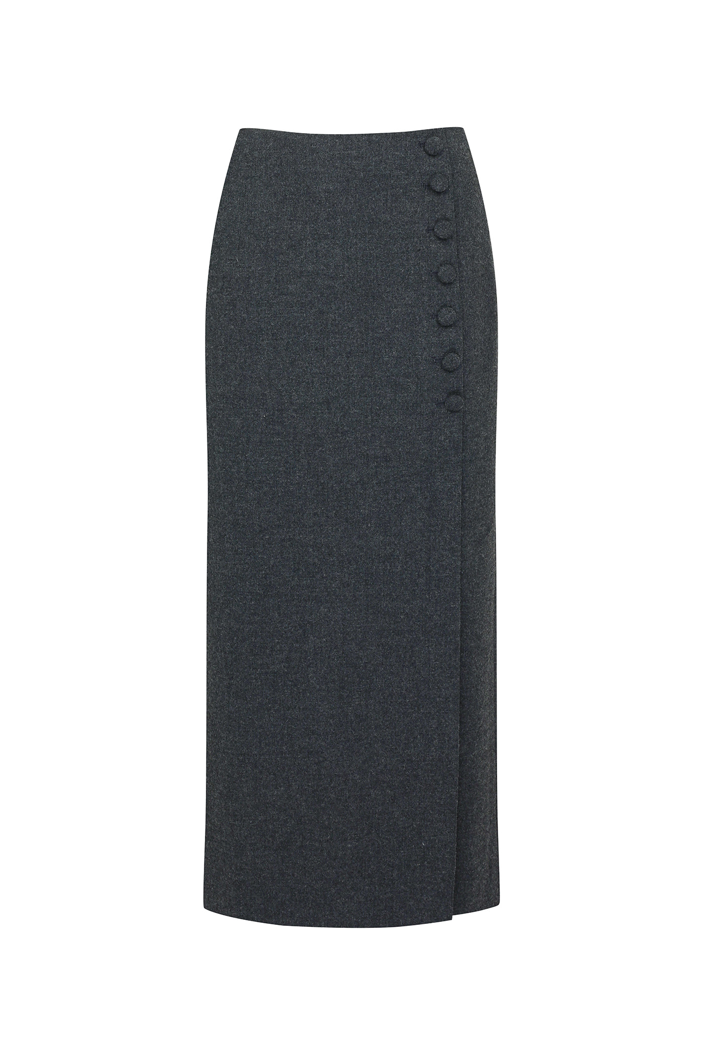 [오승아 착용]Button Slit Skirt[LMBBAUSK203]-Charcoal