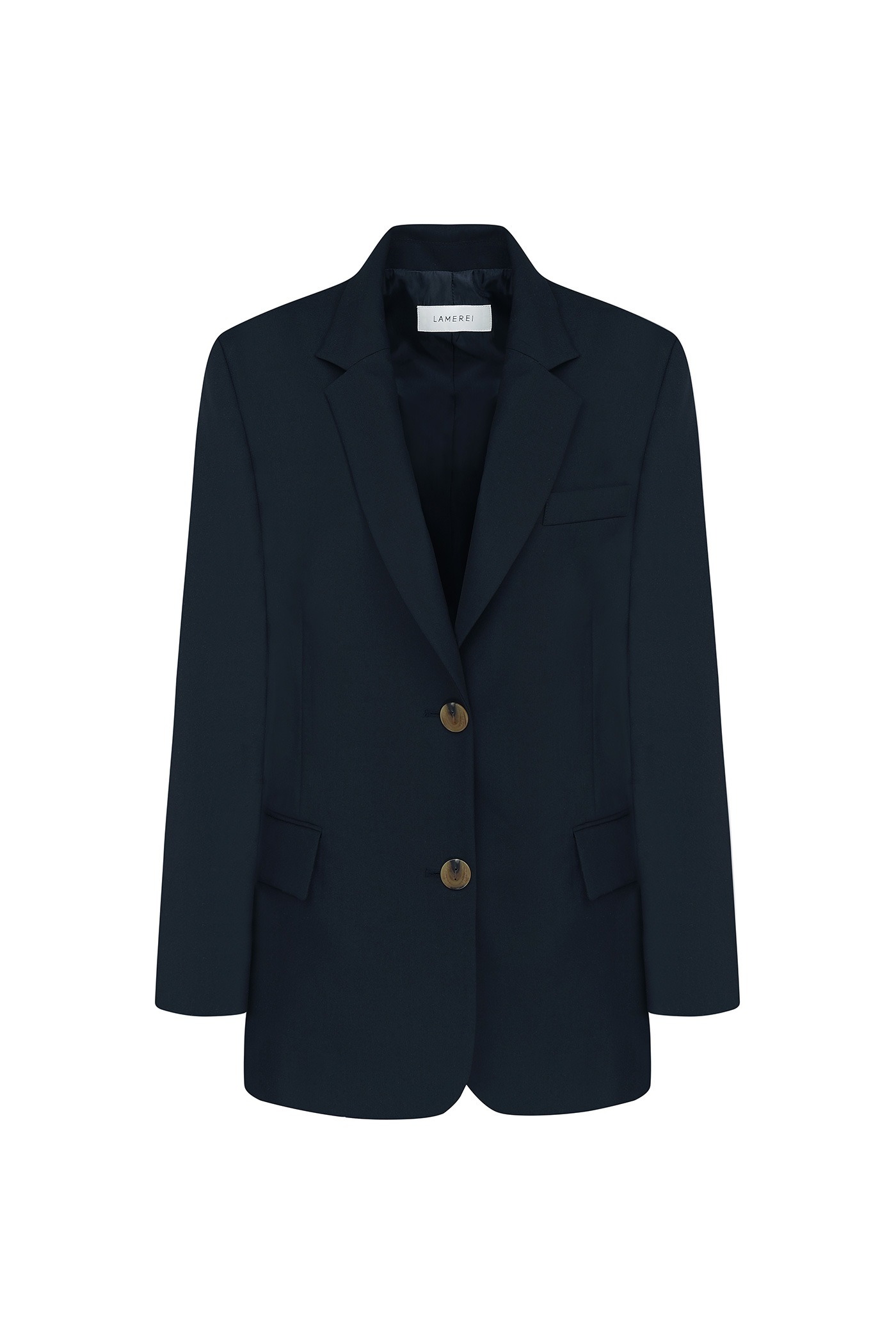 Wool blazer jacket-Navy