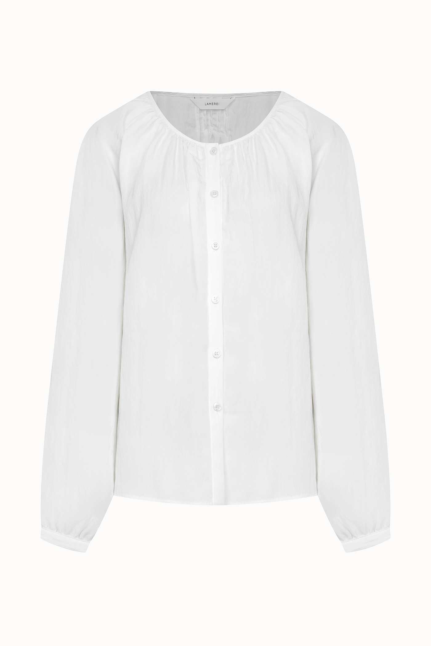 Shirring Pintuck Blouse[LMBDSPSH305]-White