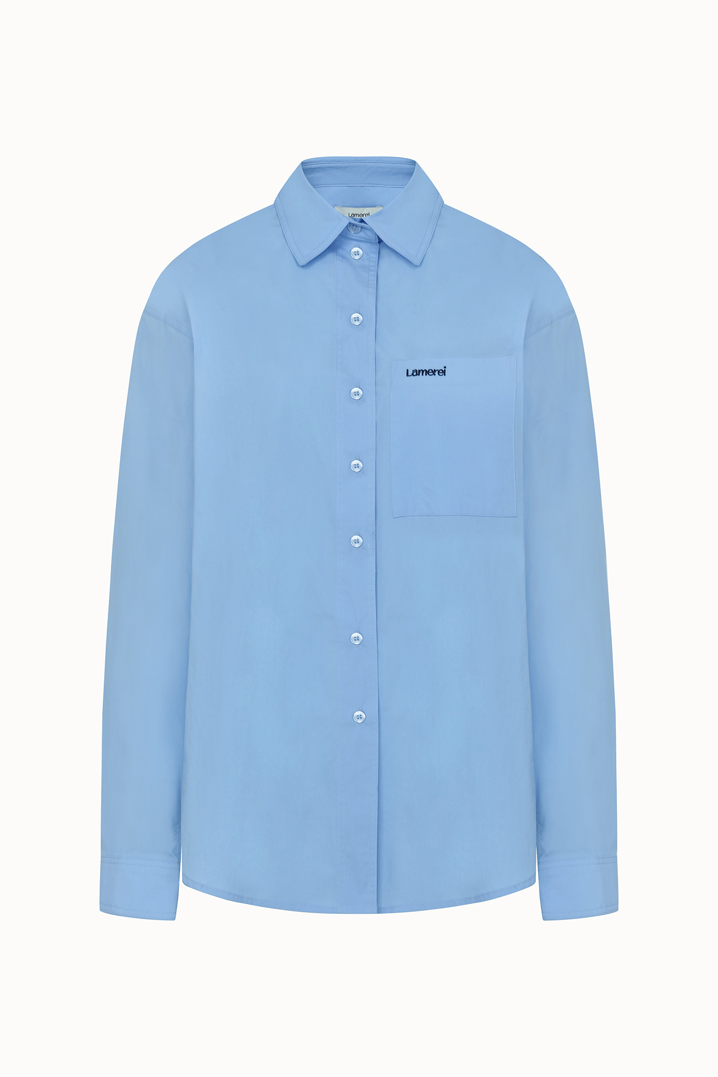 Solid Embroidery Shirt[LMBDSPSH301]-Sky Blue